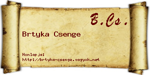 Brtyka Csenge névjegykártya
